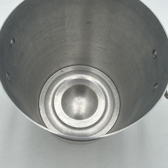 Rare PERRIER JOUET CHAMPAGNE Metal Ice Bucket Knob & Ring Handles France Vintage - Picture 7 of 7